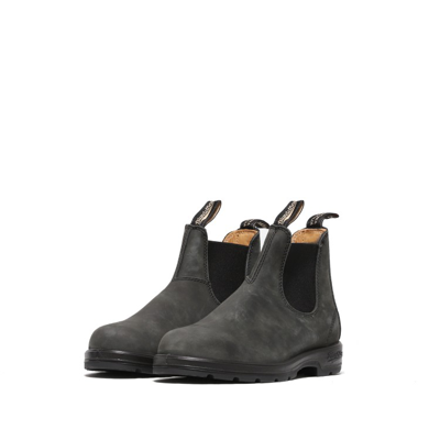 Blundstone Ankle Boot With Soft Gray Nubuck Upper In Black
