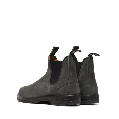 Blundstone Ankle Boot With Soft Gray Nubuck Upper In Black