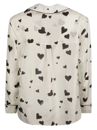 Shop Marni Heart Logo-print Silk Shirt In Grey