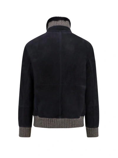 Shop Brunello Cucinelli Shearling Jacket In Black
