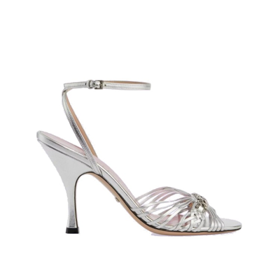 Shop Gucci Leather Sandals In White
