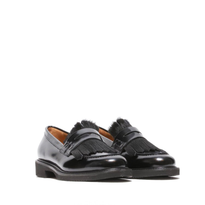 Shop Alfredo Giantin Black Brushed Leather Moccasin