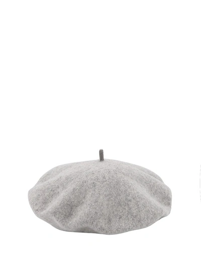 Shop Brunello Cucinelli Grey Wool Hat