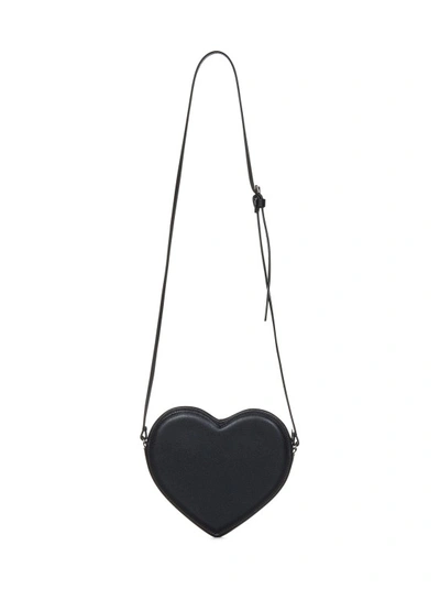 Shop Ambush Heart-shaped Black Cowhide Flat Crossbody Bag