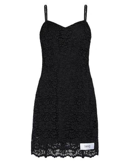 Shop Dolce & Gabbana Laces Mini Dress In Black