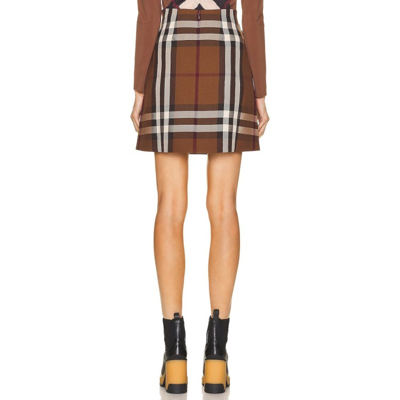 Shop Burberry Brown Teodora Skirt In Red