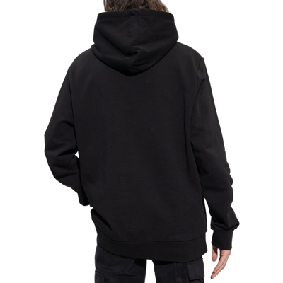 Shop Balmain Cotton Hoodie Sweatshirt In Black