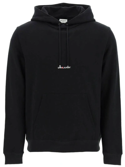 Shop Saint Laurent Hoodie Sweatshirt In Black