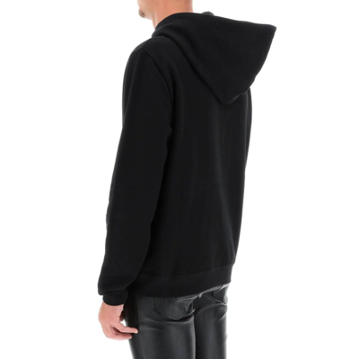 Saint Laurent Black Rive Gauche Logo Hoodie