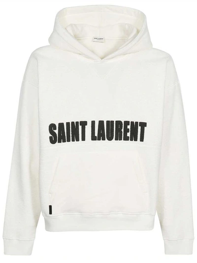 Shop Saint Laurent Hooded Sweatshirt In White