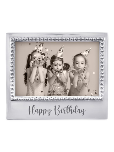 Shop Mariposa Beaded Happy Birthday Frame In Silver