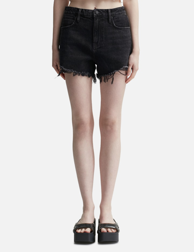 Shop Alexander Wang T Bite Zip Shorts In Grey