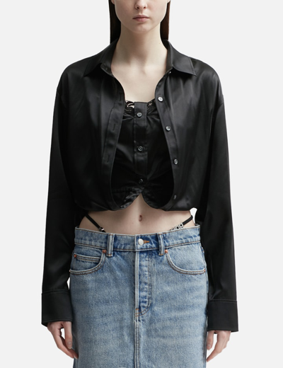 Shop Alexander Wang T Layered Button Down Shirt In Black