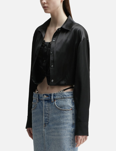 Shop Alexander Wang T Layered Button Down Shirt In Black