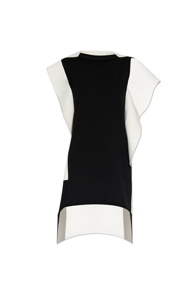 Shop Issey Miyake Geometrical Pattern Mini Dress In Black