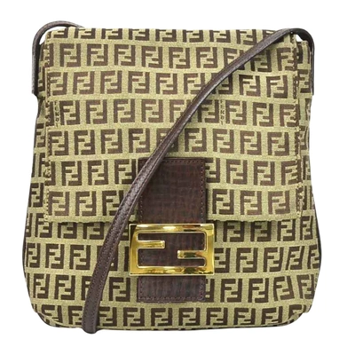 Shop Fendi Brown Canvas Shopper Bag ()