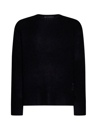 Shop Neil Barrett Logo Patch Knitted Jumper In Black