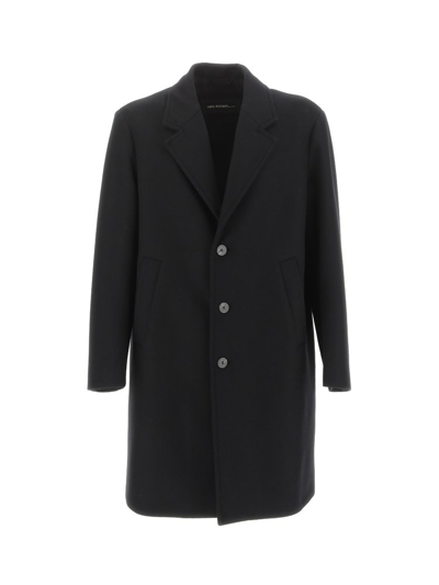 Shop Neil Barrett Single Breasted Long Sleeved Coat In Black