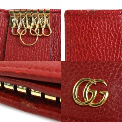 Shop Gucci Gg Marmont Red Leather Wallet  ()