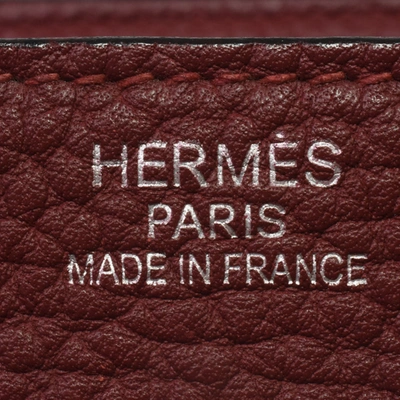 Shop Hermes Hermès Birkin 40 Burgundy Leather Handbag ()