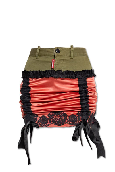 Shop Dsquared2 Draped Detailed Mini Skirt In Multi