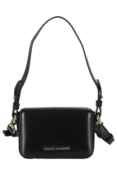 Shop Chiara Ferragni Logo Lettering Foldover Top Shoulder Bag In Black