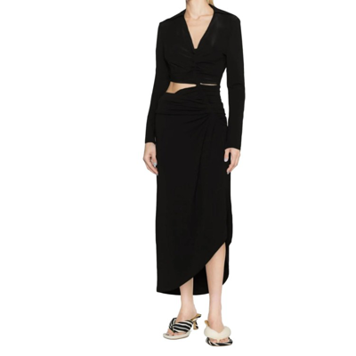 Shop Off-white Cut-out Midi Dress In Black