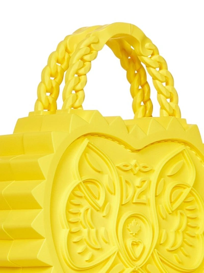 Shop Dsquared2 Yellow Plastic Heart-shaped Handbag