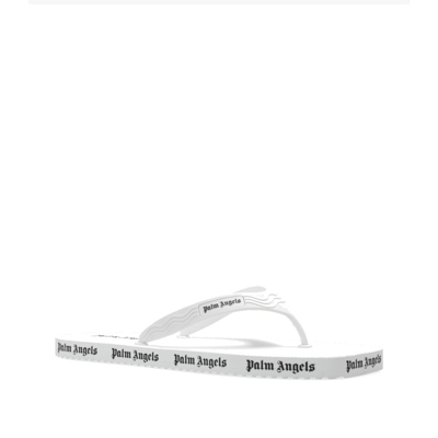 Shop Palm Angels Flip Flop Slides In White