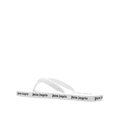 Palm Angels Logo-print Flip Flops In White