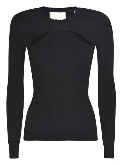 Shop Isabel Marant Cut-out Ribbed Top In Black