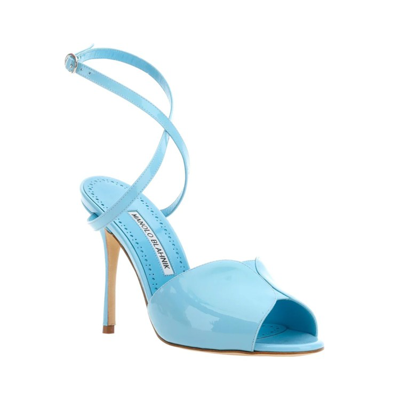 Shop Manolo Blahnik Hourani 105 Sandals In Blue
