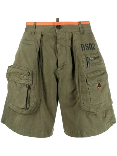 Shop Dsquared2 Multiple-pockets Cargo Shorts In Olive Green