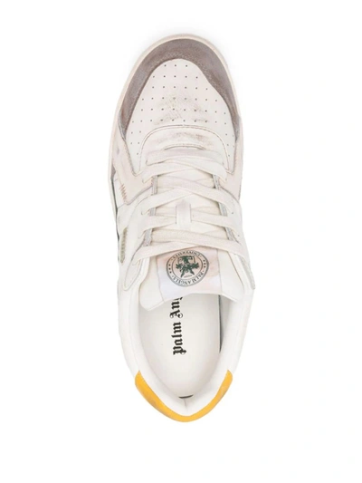 Shop Palm Angels University Old School Sneakers In White Green