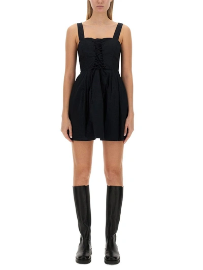 Shop Staud Mini Sutton Dress In Black