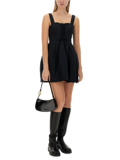 Shop Staud Mini Sutton Dress In Black