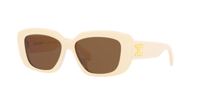 Celine Triomphe Rectangular-frame Acetate Sunglasses In Brown