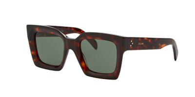 Celine Rectangle Acetate Sunglasses In Green