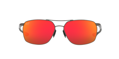 Maui Jim Man Sunglass Puu Kukui In Red Mirror Polar