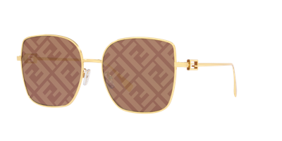 Shop Fendi Woman Sunglass Fe40013u In Brown Mirror