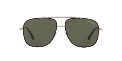 Tom Ford Benton 58mm Geometric Sunglasses In Green