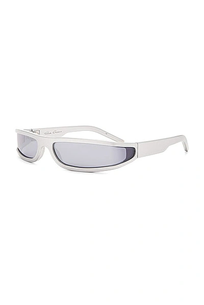 Shop Rick Owens Fog Sunglasses In Silver & Silver