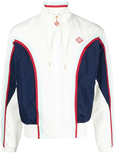 Shop Casablanca Side Panelled Shell Suit Track Jacket Clothing In White