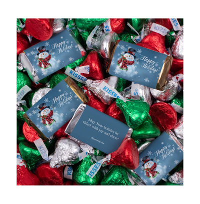Just Candy 131 Pcs Christmas Candy Chocolate Party Favors Hershey's Miniatures & Red, Green & Silver Kisses (1. In Assorted Pre-pack