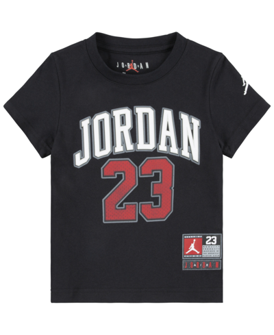 Shop Jordan Toddler Boys Practice Flight Short Sleeve T-shirt In Black,gym Red