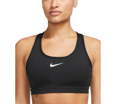 Nike Swoosh Medium Support Bra In Black
