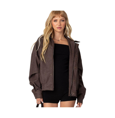 Shop Edikted Women's Mori Oversized Jacket In Brown