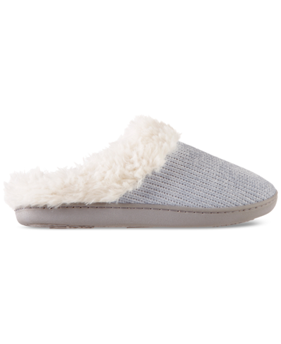 Shop Isotoner Signature Isotoner Women's Boxed Chenille Charlotte Hoodback Boxed Slippers In Blue Fog