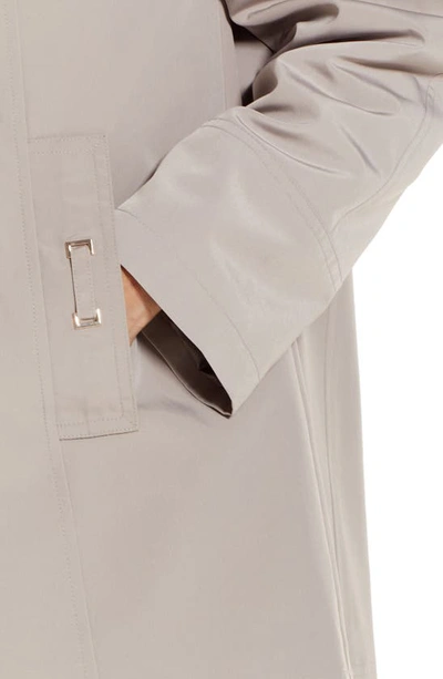 Gallery Water Resistant Hooded Rain Coat In Pebble
