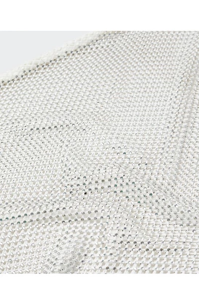 Mango Stress Sequin Knit Mesh Miniskirt In White